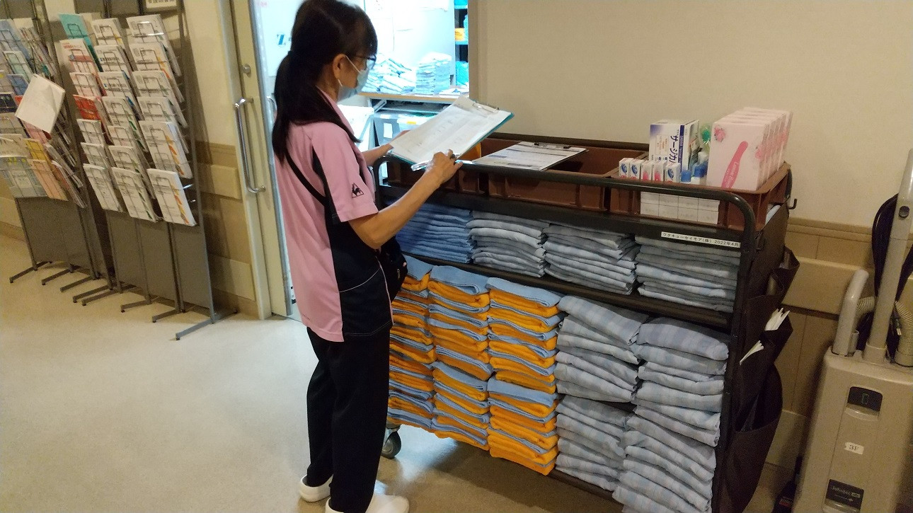 徳島市民病院内で入院セットのレンタル受付・納品・回収業務
（ID：35771）の求人画像１